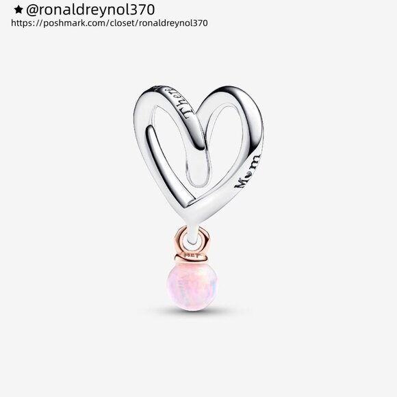 Pandora Two-tone Wrapped Heart Charm - Picture 1 of 5